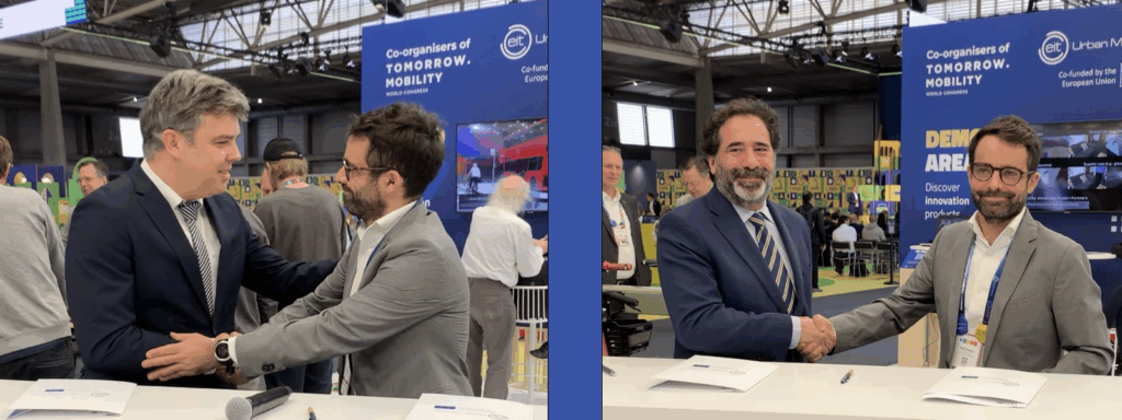 MoU signature with ANSR, Mr Pedro Ladeira, director of ANSR and Mr Martí Massot, Head of Innovation Hub South; MoU signature with IMT, Mr Joao Caetano, president of IMT and Mr Martí Massot, Head of Innovation Hub South