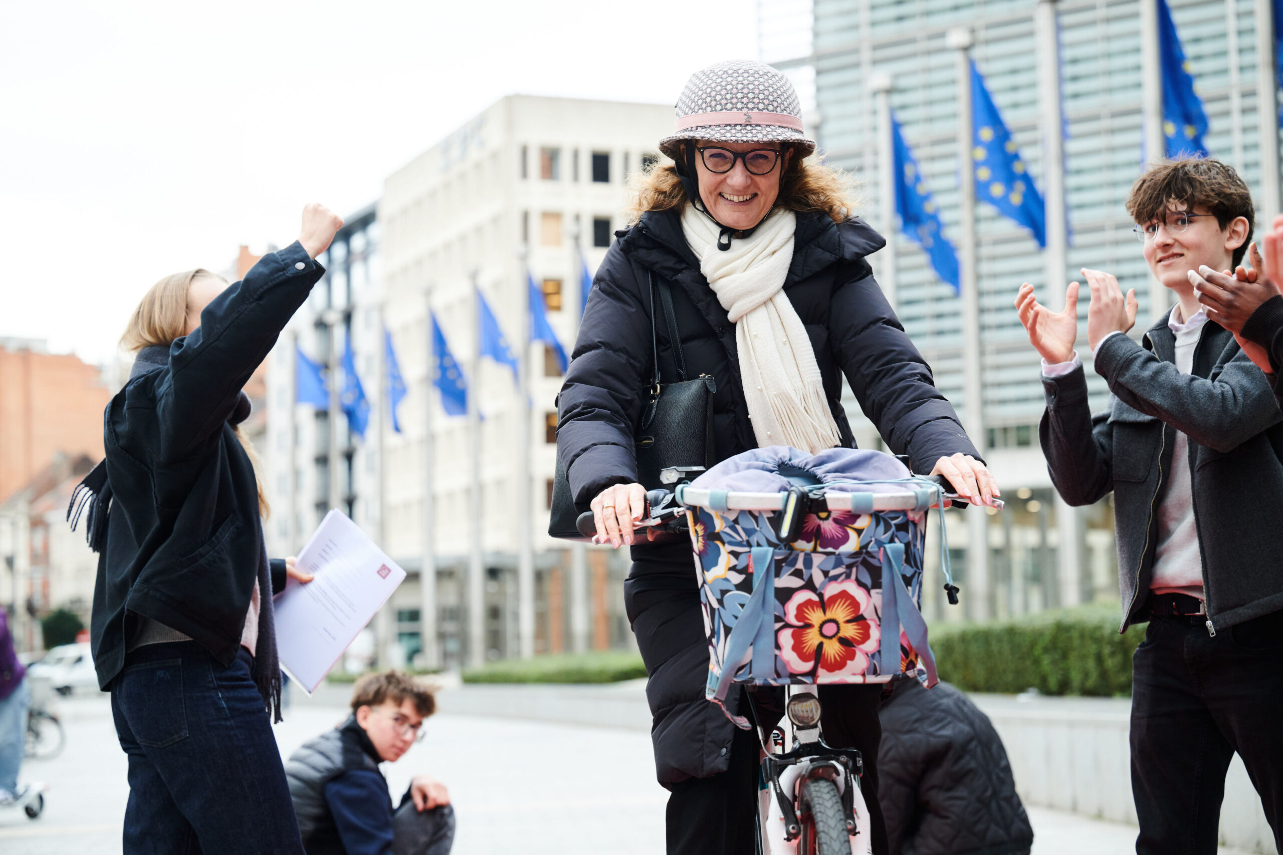 People crossing the red carpet during the recording of the 'Reimagining mobility for all' campaign in Brussels, Belgium on 11-13 November, 2025.
