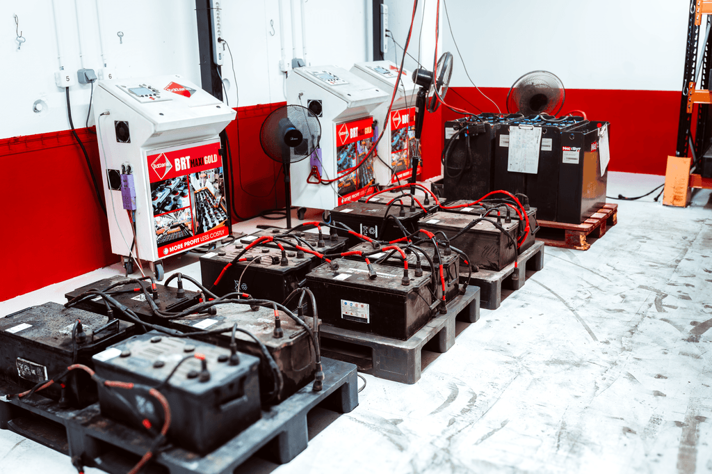 Bus batteries being regenerated